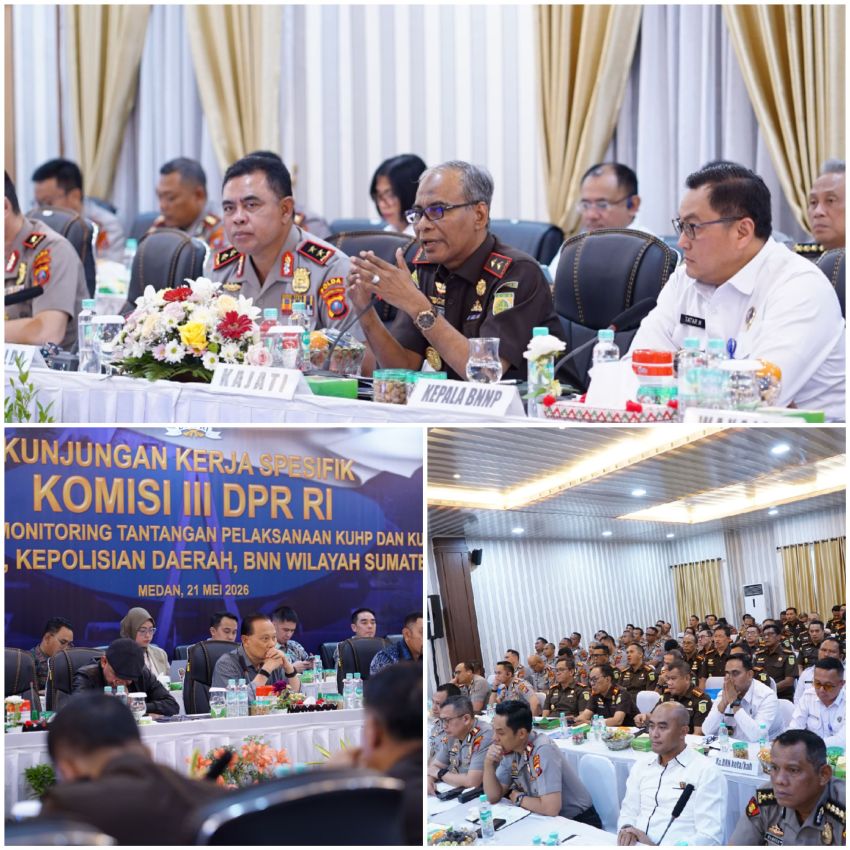 Kajatisu, Kapoldasu dan BNN Sumut Ikuti Monitoring Tantangan Pelaksanaan KUHP Dan KUHAP