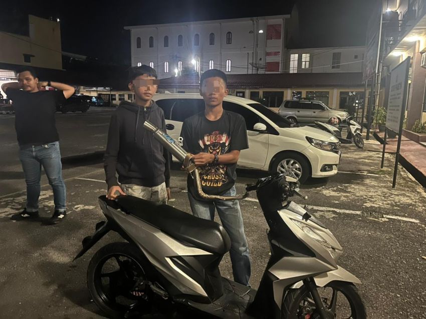 Polres Pematangsiantar Laksanakan KRYD, Tiga Sepedamotor Knalpot Brong Diamankan