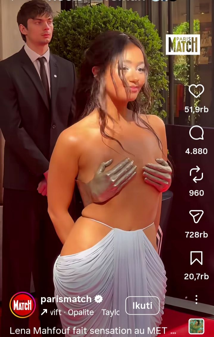 Wow! Selebritis Dunia Lena Mahfouf Tampil Memukau di MET Gala 2026 dengan Gaun Burc Akyol