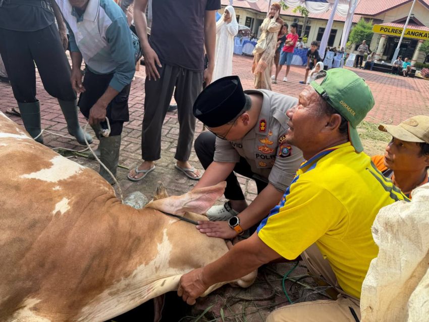 Kapolres Langkat Pimpin Penyembelihan Hewan Qurban, Wujud Kepedulian Polri kepada Masyarakat