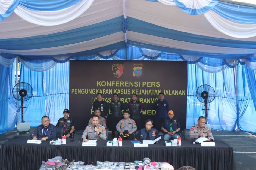 Polrestabes Medan Bongkar 8 Gudang Penadah, Sita 136 Unit Kendaraan Tanpa Dokumen