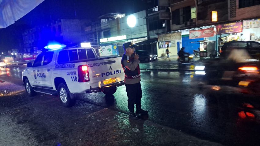 Jaga Stabilitas Kamtibmas di Wilayahnya, Polsek Sunggal Gencar Lakukan Patroli Blue Light