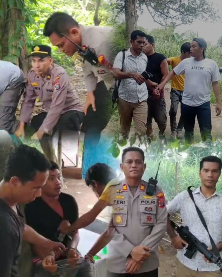 Polsek Medan Kota Gerebek Sarang Narkoba di Sei Mati, 7 Orang Diamankan, 2 Barak Dibakar