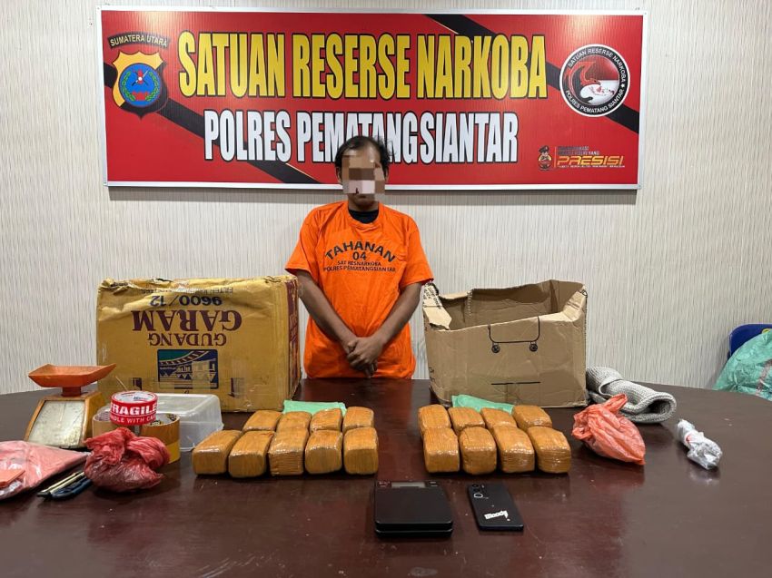 Polres Pematangsiantar Ungkap Peredaran Ganja 7 Kg, Seorang Tersangka Ditangkap