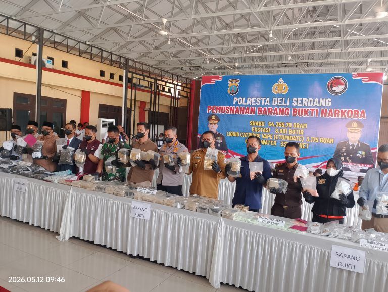 Polresta Deli Serdang Musnahkan Ribuan Butir Ekstasi dan Vape