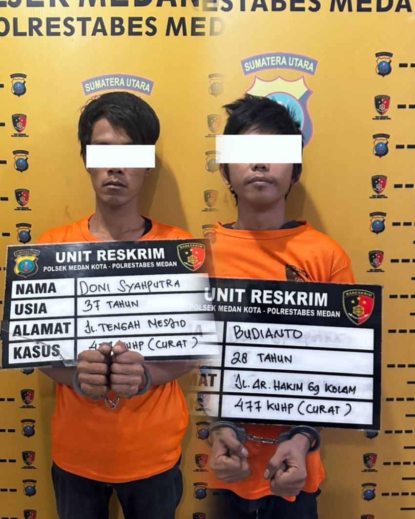 Bobol Mess Polda Aceh, Dua Pria Ini Gol di Polsek Medan Kota,  Dua Rekannya DPO