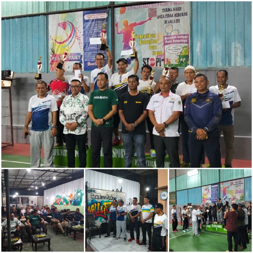 Kadispora dan Ketua KONI Medan Tutup Turnamen Badminton PB Mitra Sporty Medan