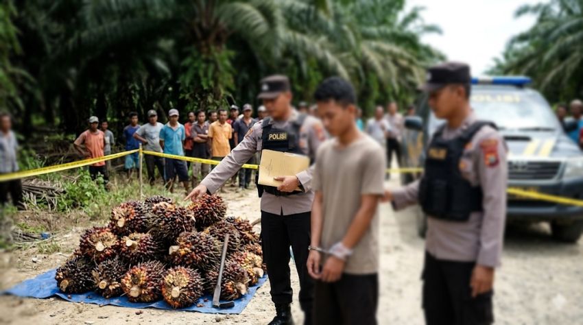 Sikat 25 Janjang Sawit Warga jadi Buronan, 'Embek' Tak Berkutik Diringkus