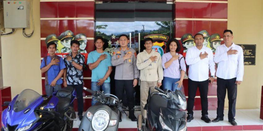 Polres Tapteng Kembalikan 3 Unit Sepeda Motor Hasil Ungkap Kasus Curanmor ke Pemilik