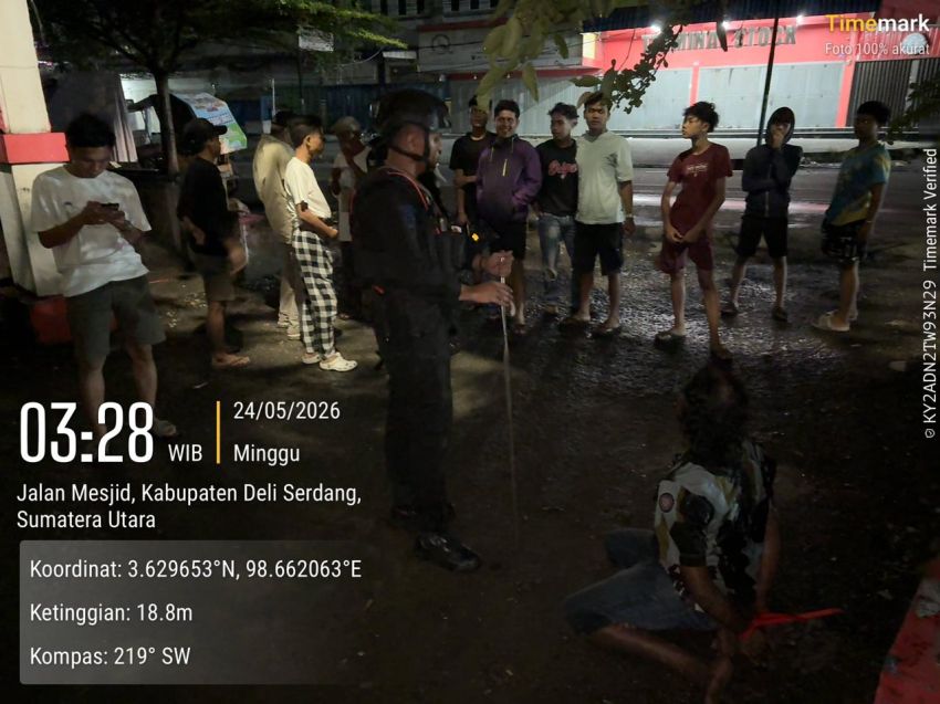 Patroli Blackout, Brimob Polda Sumut Gagalkan Aksi Pencurian Kabel Tembaga di Helvetia
