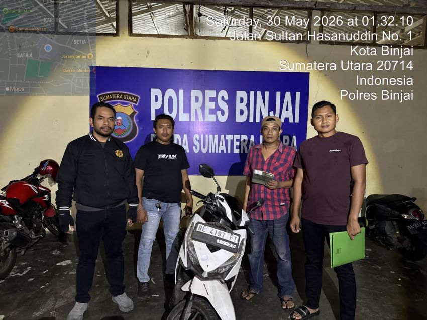 Timsus Anti Begal Polres Binjai Amankan Sepeda Motor Hasil Curian Dari Langsa