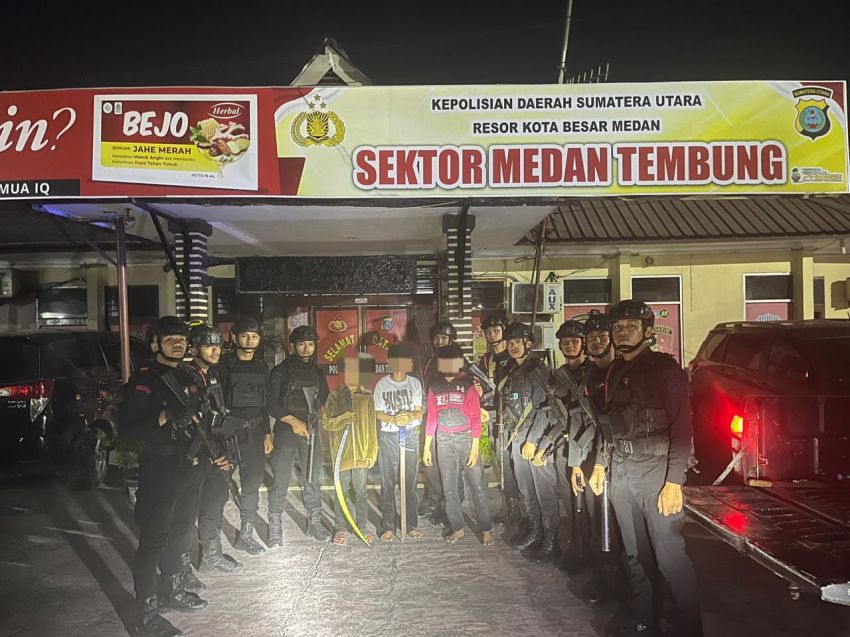 Patroli Dini Hari Brimob Polda Sumut Gagalkan Tawuran dan Balap Liar di Kota Medan