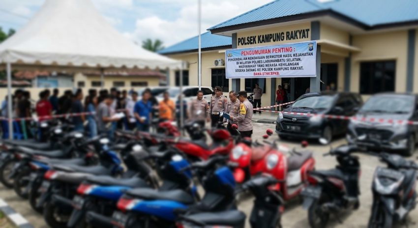 Polres Labusel Amankan 18 Unit Kendaraan Hasil Kejahatan, Masyarakat Diimbau Cek ke Polsek Kampung Rakyat