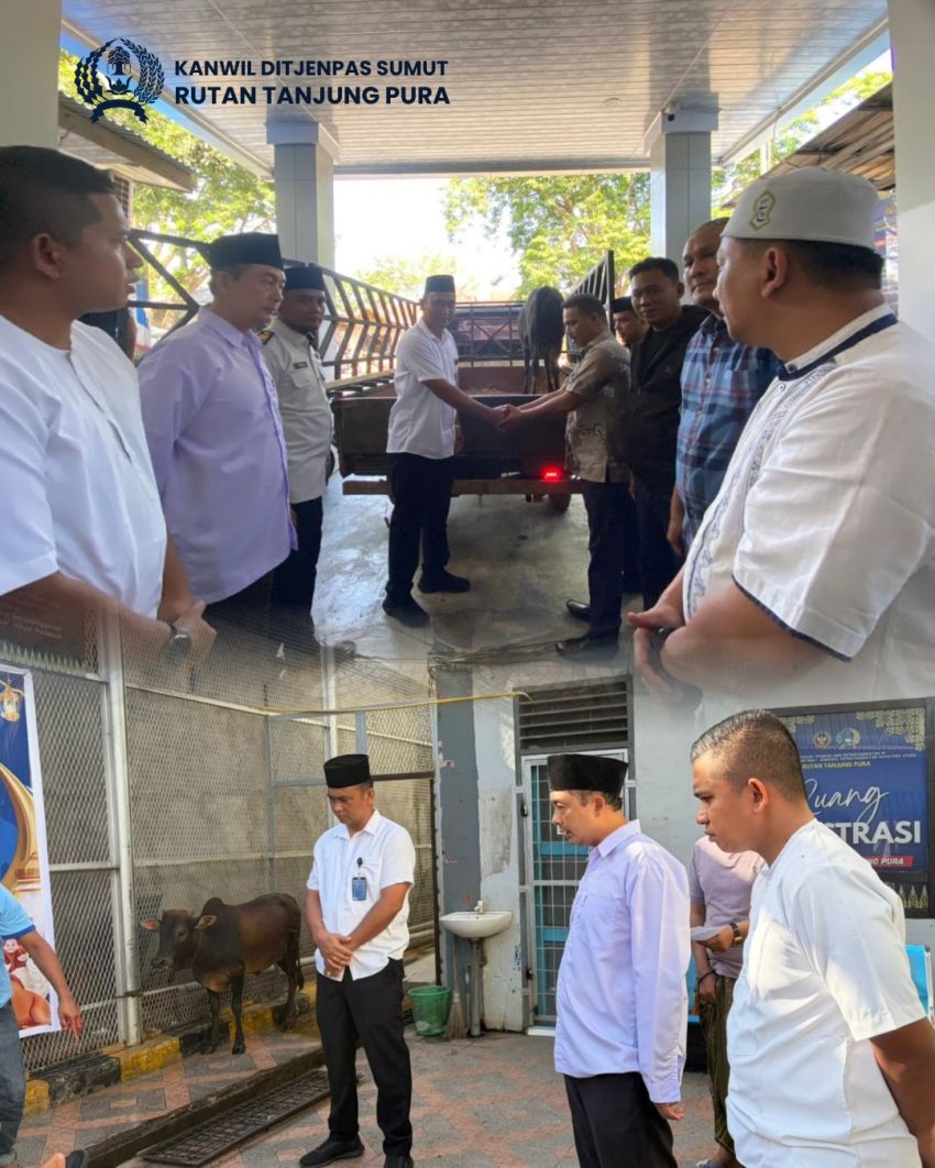 Semarak Hari Raya Idul Adha 1447 H, Rutan Tanjung Pura Laksanakan Pemotongan Hewan Qurban