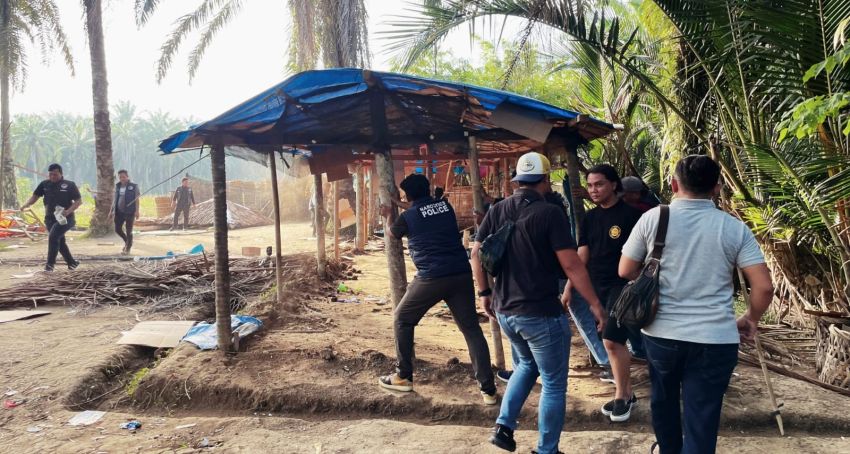 Gerek Sarang Narkoba Polres Binjai, Barak di Desa Perdamaian Dihancurkan