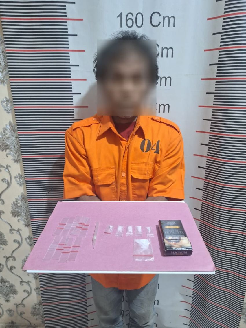 Polsek Salapian Bongkar Peredaran Sabu di Pancur Ido, Pengedar Ditangkap, Barang Bukti 2,06 Gram