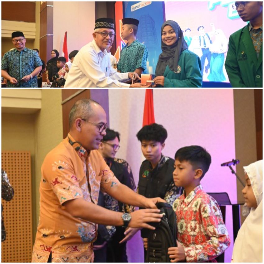 Zakat Pegawai Bank Sumut Biayai Pendidikan Ratusan Pelajar