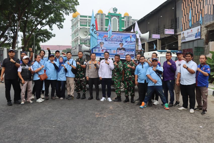 May Day "Agak Laen" di Medan, KSPSI AGN Sumut Jalan Santai Hingga Donor Darah Bareng TNI-Polri