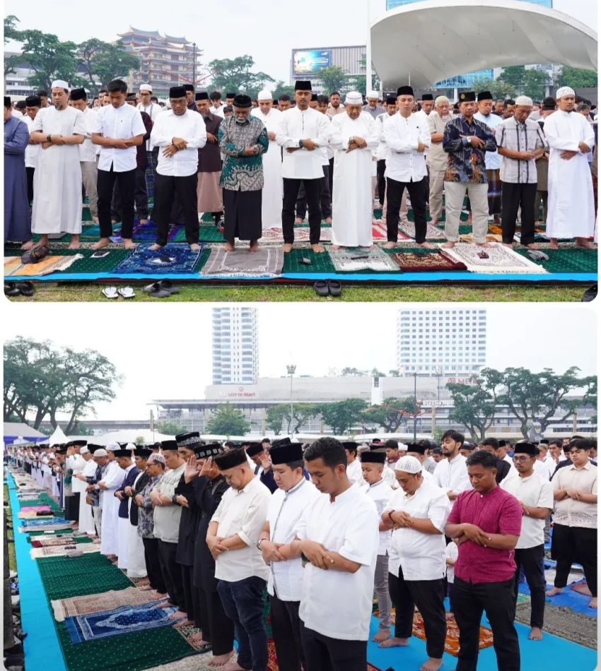 Rico Waas Salat Iduladha Bersama Ribuan Warga di Lapangan Merdeka, Ajak Perkuat Ketaqwaan dan Kepedulian Sosial