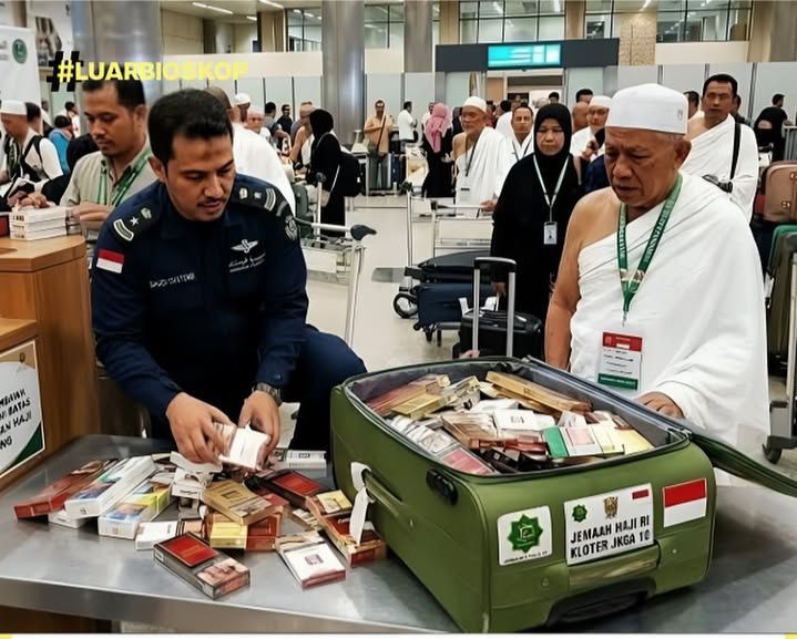 Alamak! Koper Jemaah Haji Indonesia Dibongkar Bea Cukai Arab Saudi, 100 Slop Rokok Disita