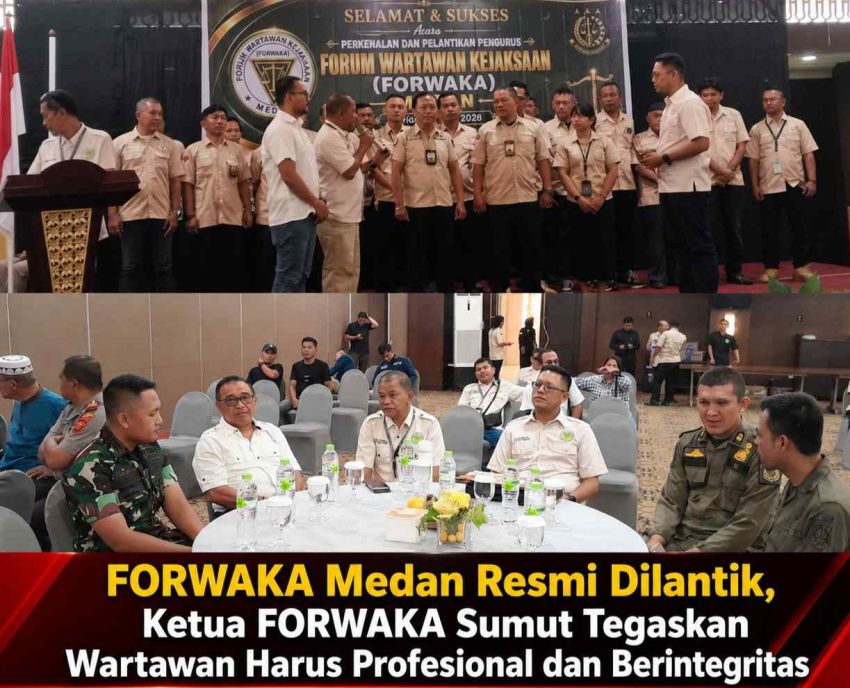 Pelantikan Pengurus FORWAKA Medan: Ketua Forwaka Sumut  Irfandi Berharap Perkuat Sinergi Pers dan Aparat Penegak Hukum