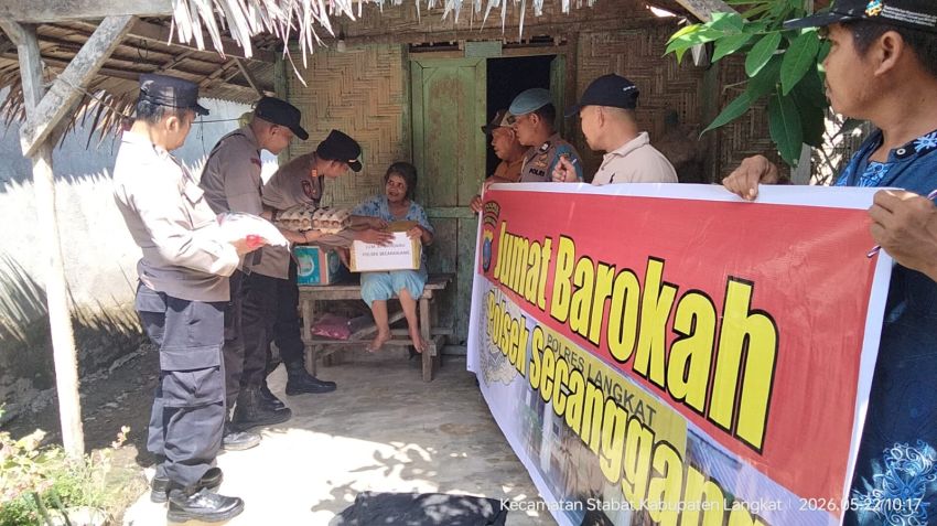 Polsek Secanggang Gelar Jumat Barokah, Salurkan Sembako kepada Warga Disabilitas di Desa Suka Mulia