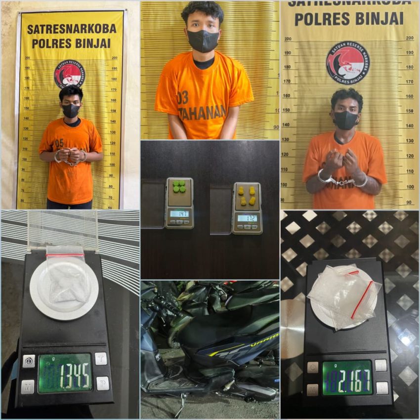 Dalam Sehari 3 Pengedar Narkoba Diamankan Polres Binjai Dari TKP Berbeda