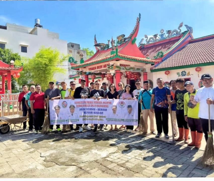 FPLA Deli Serdang Gelar Jumat Bersih di Vihara Budi Abadi, Wujud Nyata Toleransi dan Gotong Royong