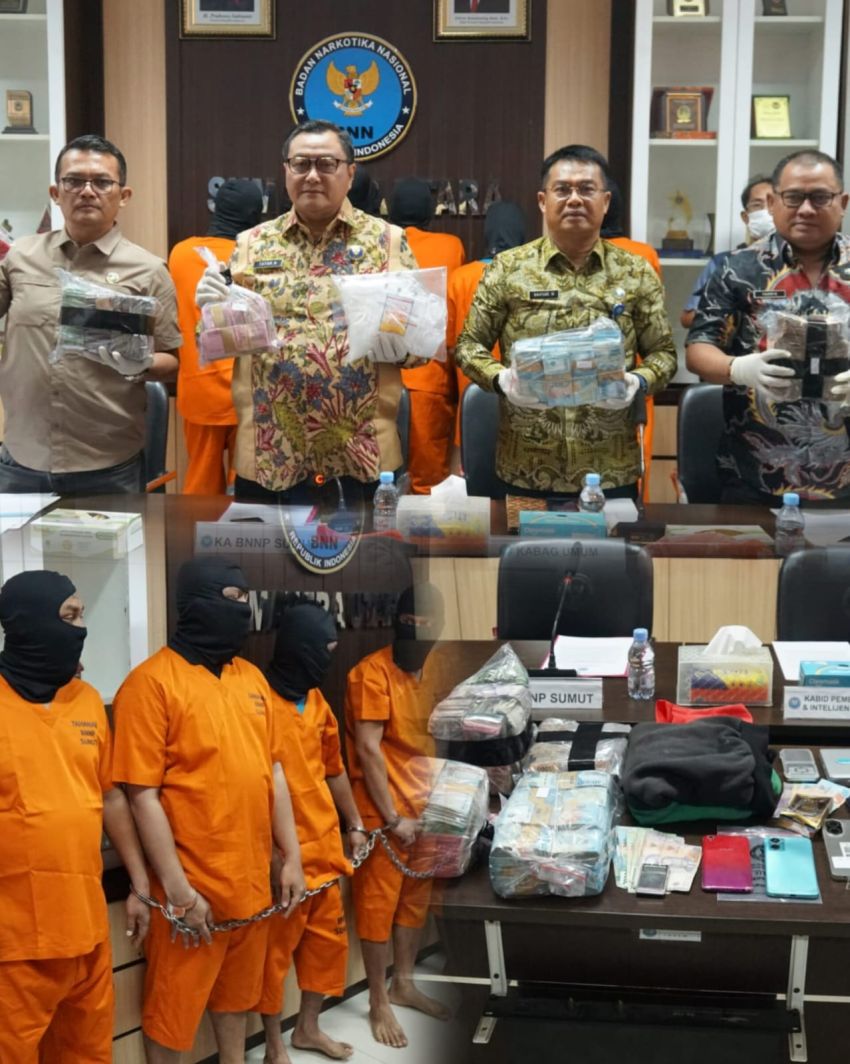 Operasi Saber Bersinar 2026, BNN Sumut Bekuk 6 Tersangka Termasuk Suami Istri