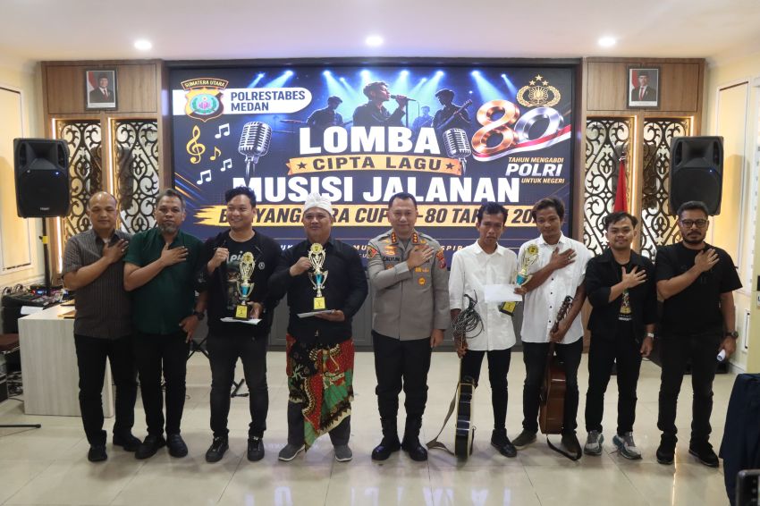 Semarak Hari Bhayangkara ke-80, Polrestabes Medan Gelar Lomba Cipta Lagu Musisi Jalanan