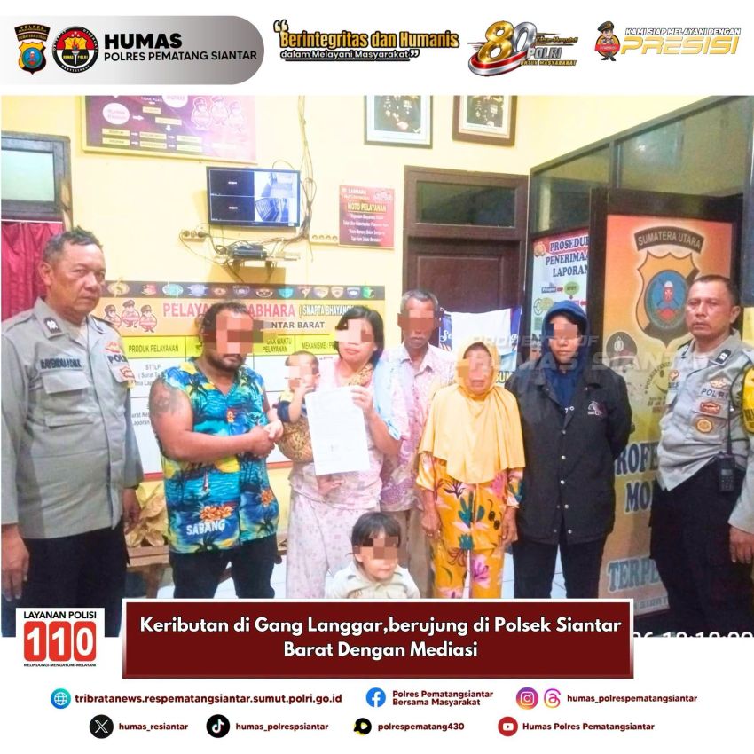 Keributan di Gang Langgar, Berujung di Polsek Siantar Barat dengan Mediasi