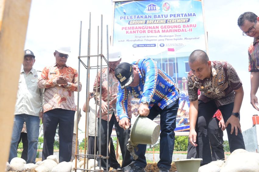 Bupati Apresiasi Pembangunan Kantor Desa Marindal II Berbasis Swadaya Masyarakat