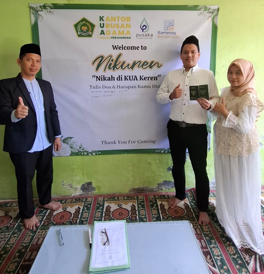 Nikah di KUA Keren! KUA Medan Perjuangan Hadirkan Wedding Wish Board untuk Pengantin Baru