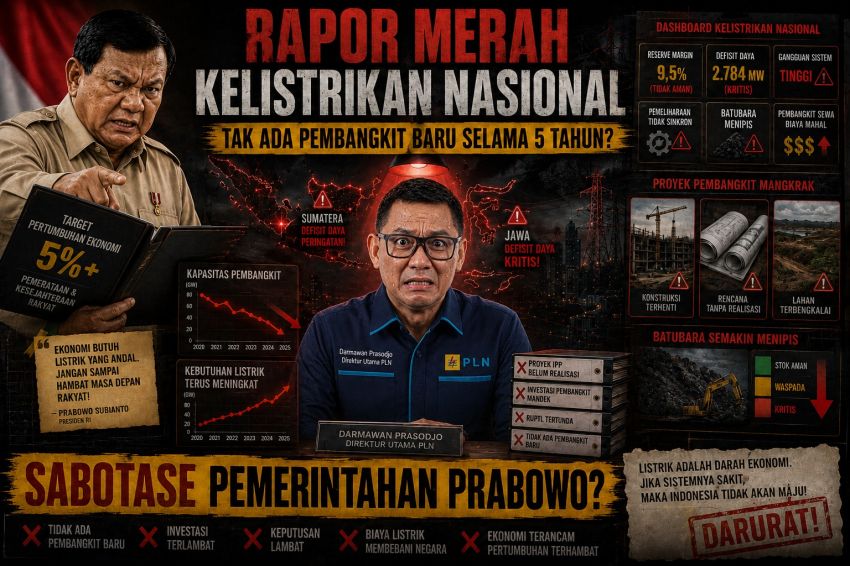 Tak Ada Pembangkit Baru Yang Dibangun Selama 5 Tahun Darmo Jadi Dirut PLN, Sabotase Pemerintahan Prabowo?