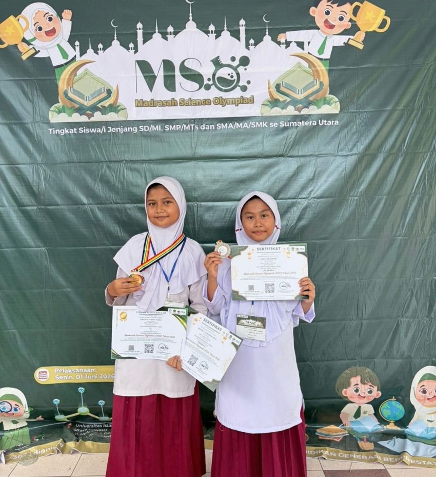 Dua Siswi MIN 1 Tebing Tinggi Juara di MSO UINSU Medan