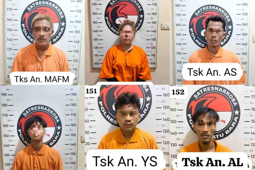 6 Pemain Narkoba di Batu Bara Digulung