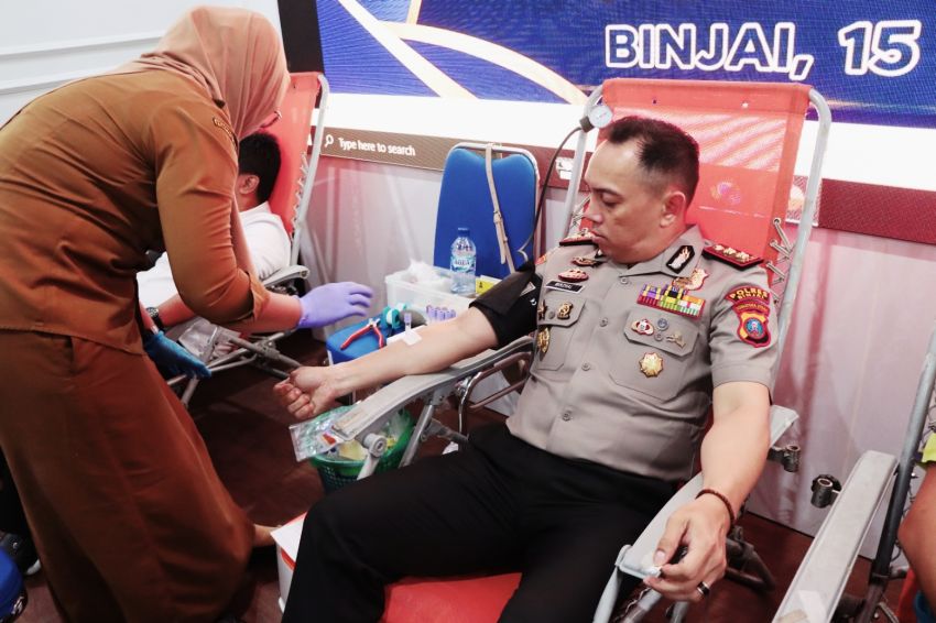 Sambut Hari Bhayangkara ke-80 Tahun 2026, Polres Binjai-PMI Gelar Donor Darah