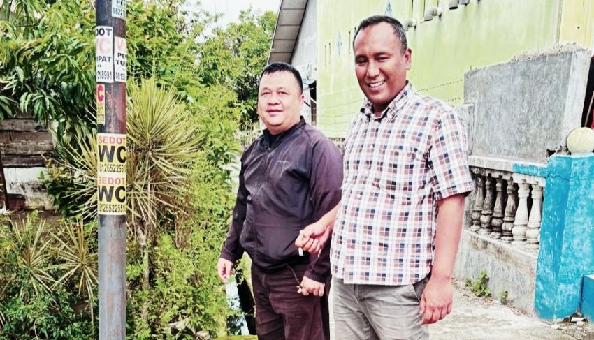 Arif Jaka Sona PDI- P Binjai Tinjau Dua Titik Drainase yang Sering Kebanjiran