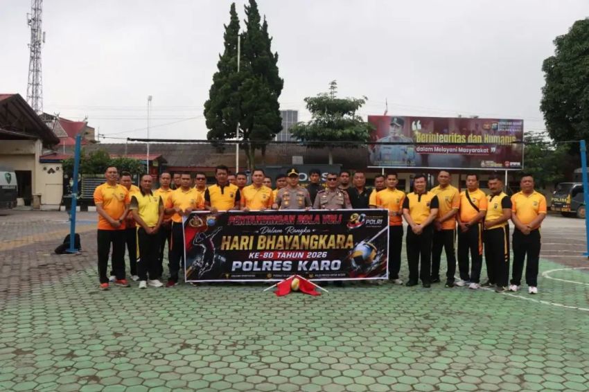 Semarak Hari Bhayangkara ke-80, Polres Karo Gelar Turnamen Voli Antarpersonel