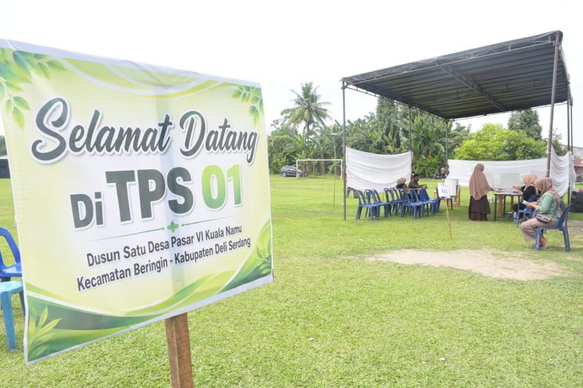 Sekda Tinjau TPS di Pasar VI Kualanamu, Pilkades Berlangsung Tertib dan Lancar