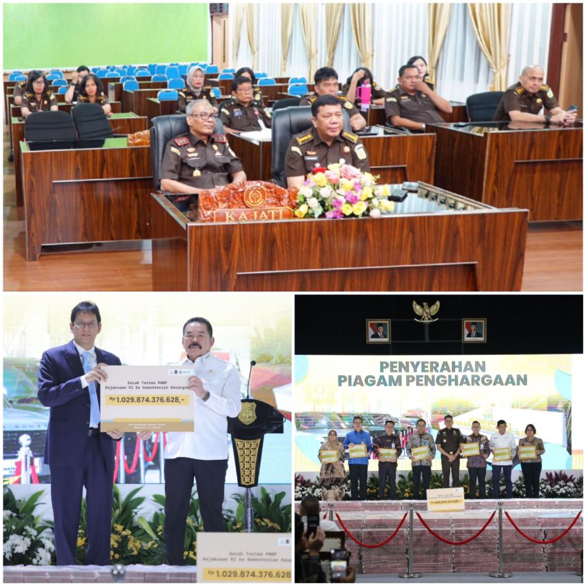 Kejaksaan  RI Serahkan  Uang Rp1,029 Triliun Hasil Lelang Barang  Rampasan  Negara