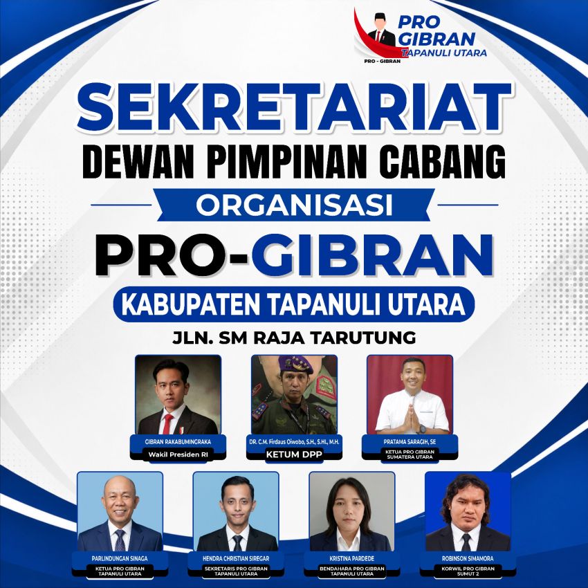 DPC Pro-Gibran Tapanuli Utara Resmi Dikukuhkan