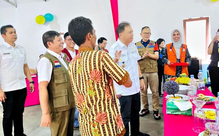 Perkuat Sinergi Kemanusiaan, Relawan Rumah Zakat Tapsel Hadiri Peresmian Aula Huntara di Tolang Julu