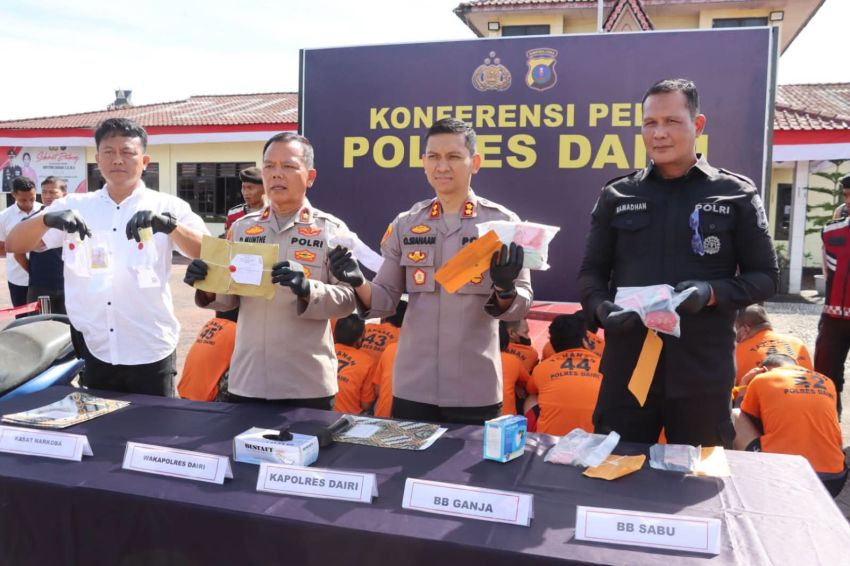Polres Dairi Ringkus 38 Tersangka dari 29 Kasus Narkoba Periode April-Juni 2026, Nih Kata Kapolres
