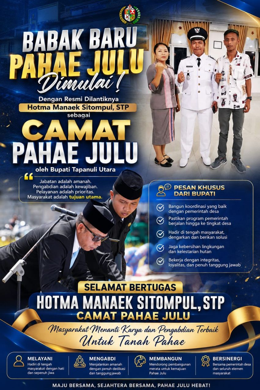 Hotma Manaek Sitompul Resmi Dilantik, Masyarakat Menanti Karya dan Pengabdian untuk Pahae Julu