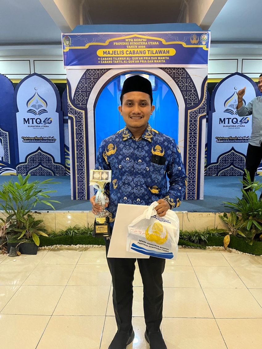 Guru MIN 1 Medan Juara I Cabang Hafalan Surah Al-Baqarah pada MTQ KORPRI