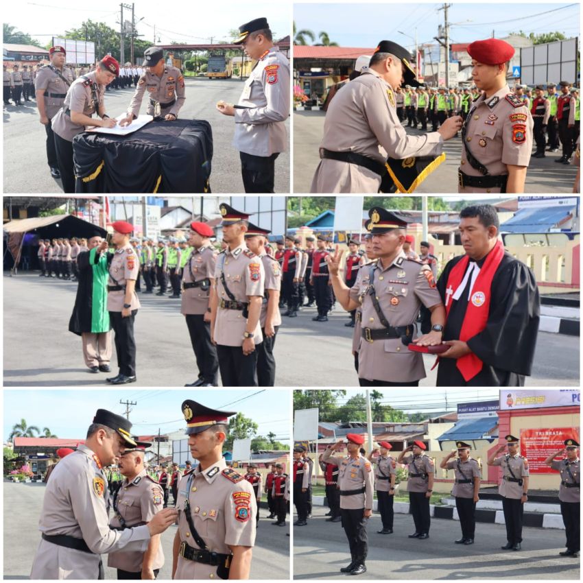 Kapolresta Deli Serdang Kombes Pol Hendria Lesmana Pimpin Sertijab Kasat Reskrim dan Dua Kapolsek Jajaran