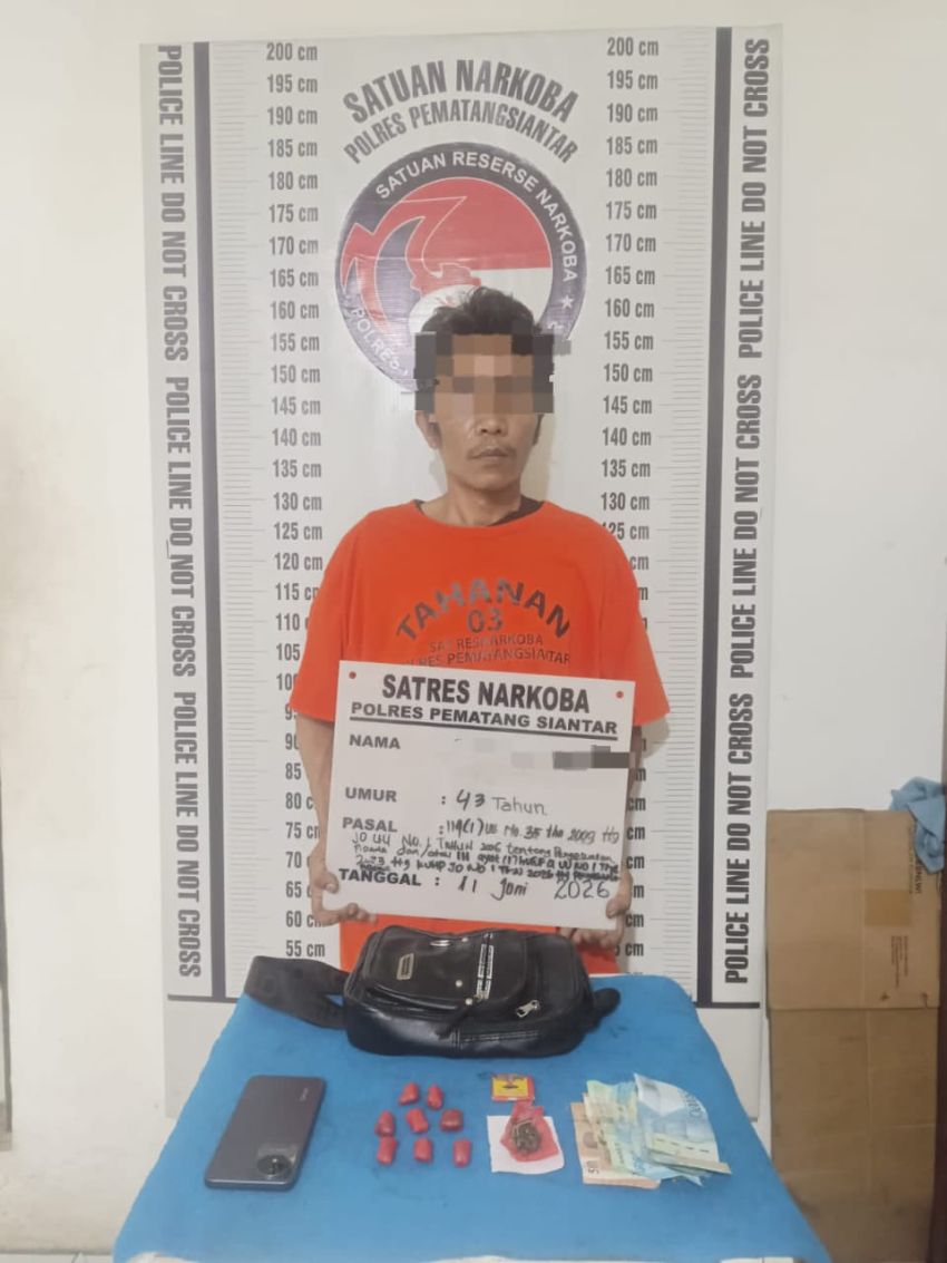 Polres Pematangsiantar     Berhasil Amankan Pemilik Ganja 12,36 Gram   di Jalan Merbou