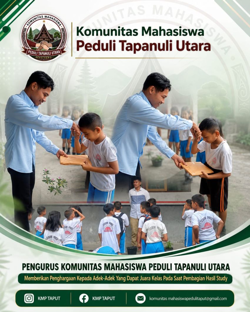 Komunitas Mahasiswa Peduli Tapanuli Utara  Beri Penghargaan bagi Siswa Berprestasi