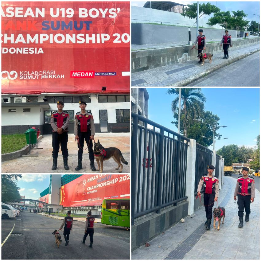 Unit K-9 Polda Sumut Turun ke Stadion Teladan, Perkuat Pengamanan Piala AFF U-19 2026